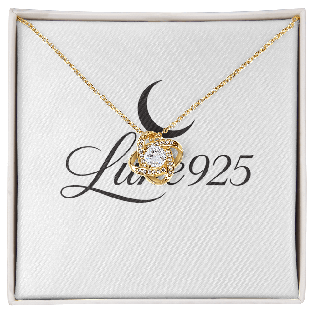 Shiny Love Knot Necklace Cubic Zirconia Charming Gift