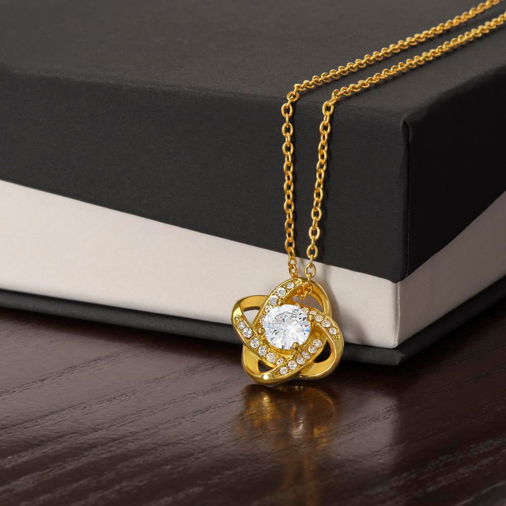 Shiny Love Knot Necklace Cubic Zirconia Charming Gift