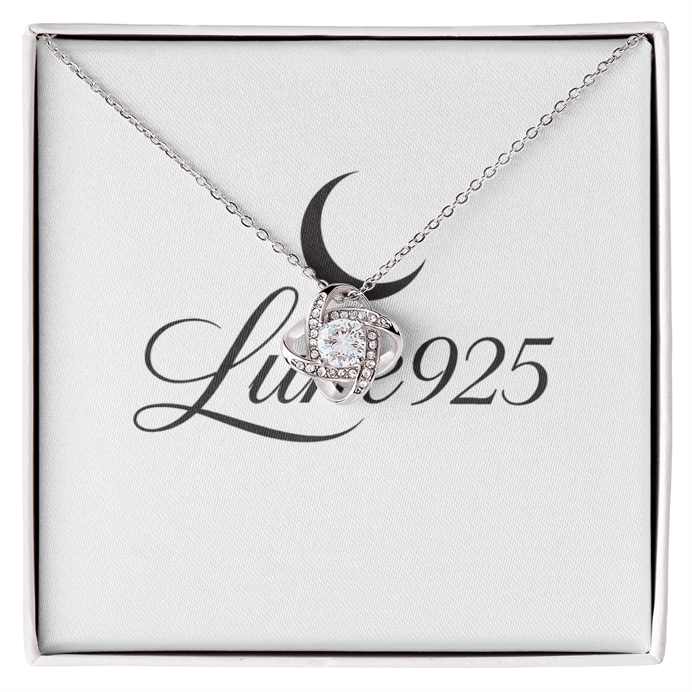 Shiny Love Knot Necklace Cubic Zirconia Charming Gift