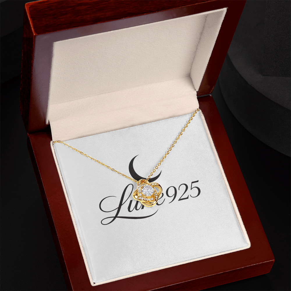 Shiny Love Knot Necklace Cubic Zirconia Charming Gift