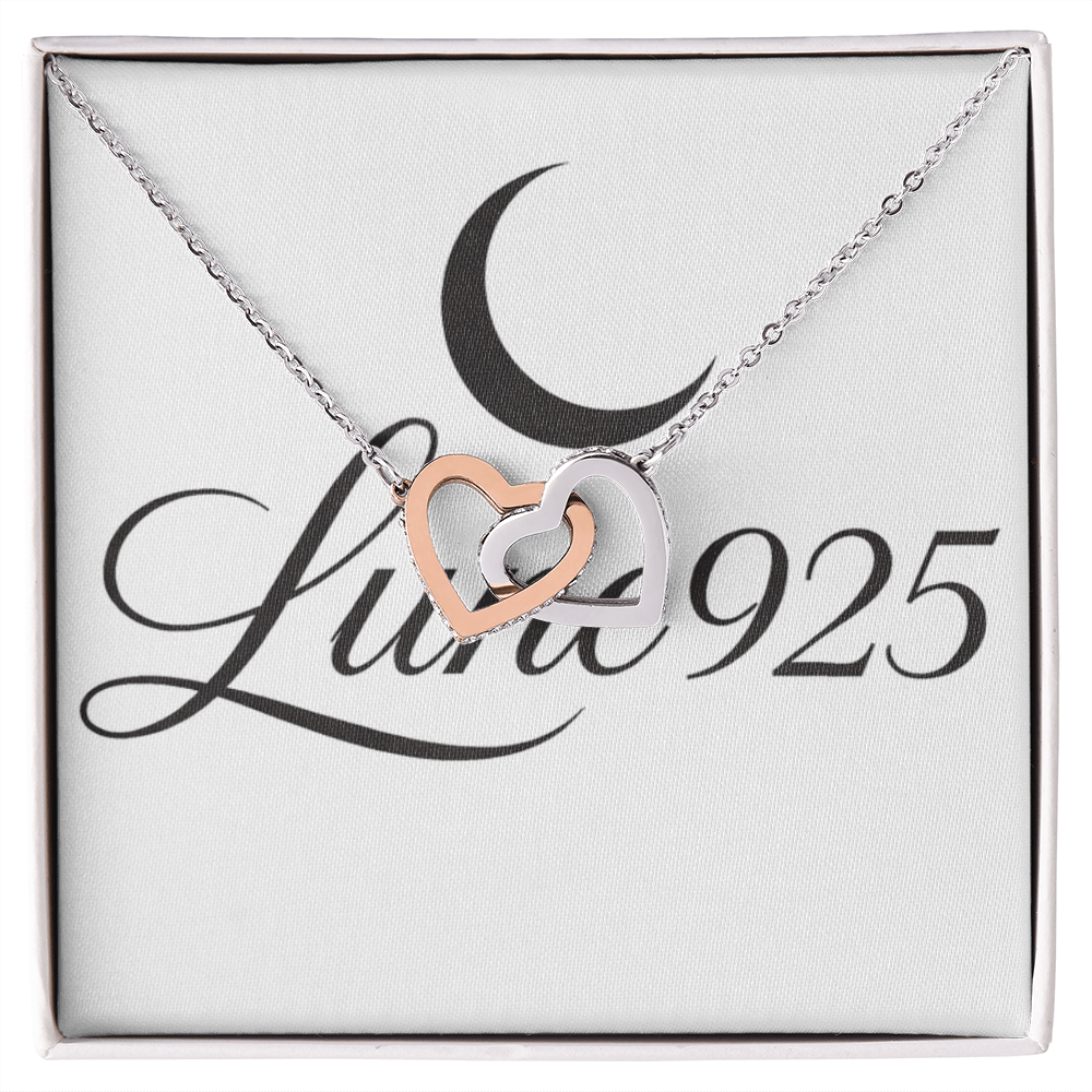 Interlock Hearts Infinity Love CZ crystal 18k Gold Pendant