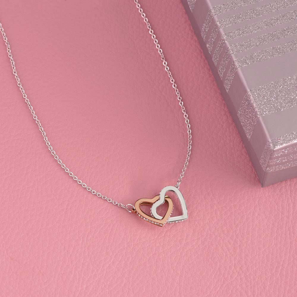 Interlock Hearts Infinity Love CZ crystal 18k Gold Pendant