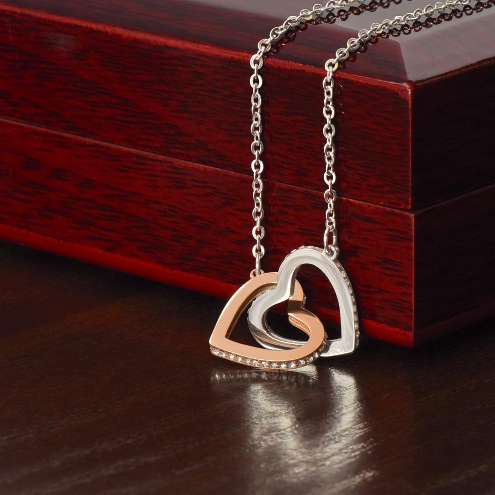 Interlock Hearts Infinity Love CZ crystal 18k Gold Pendant